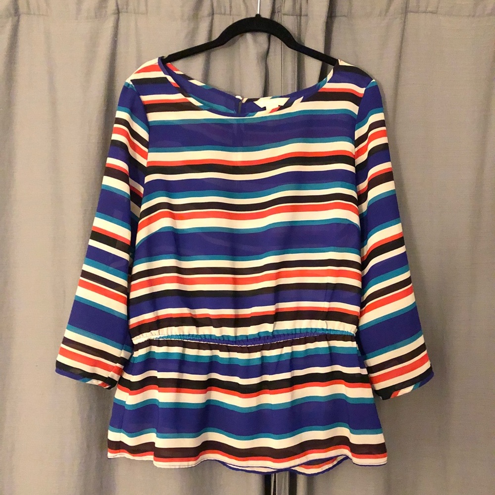Striped peplum top Banana Republic size L